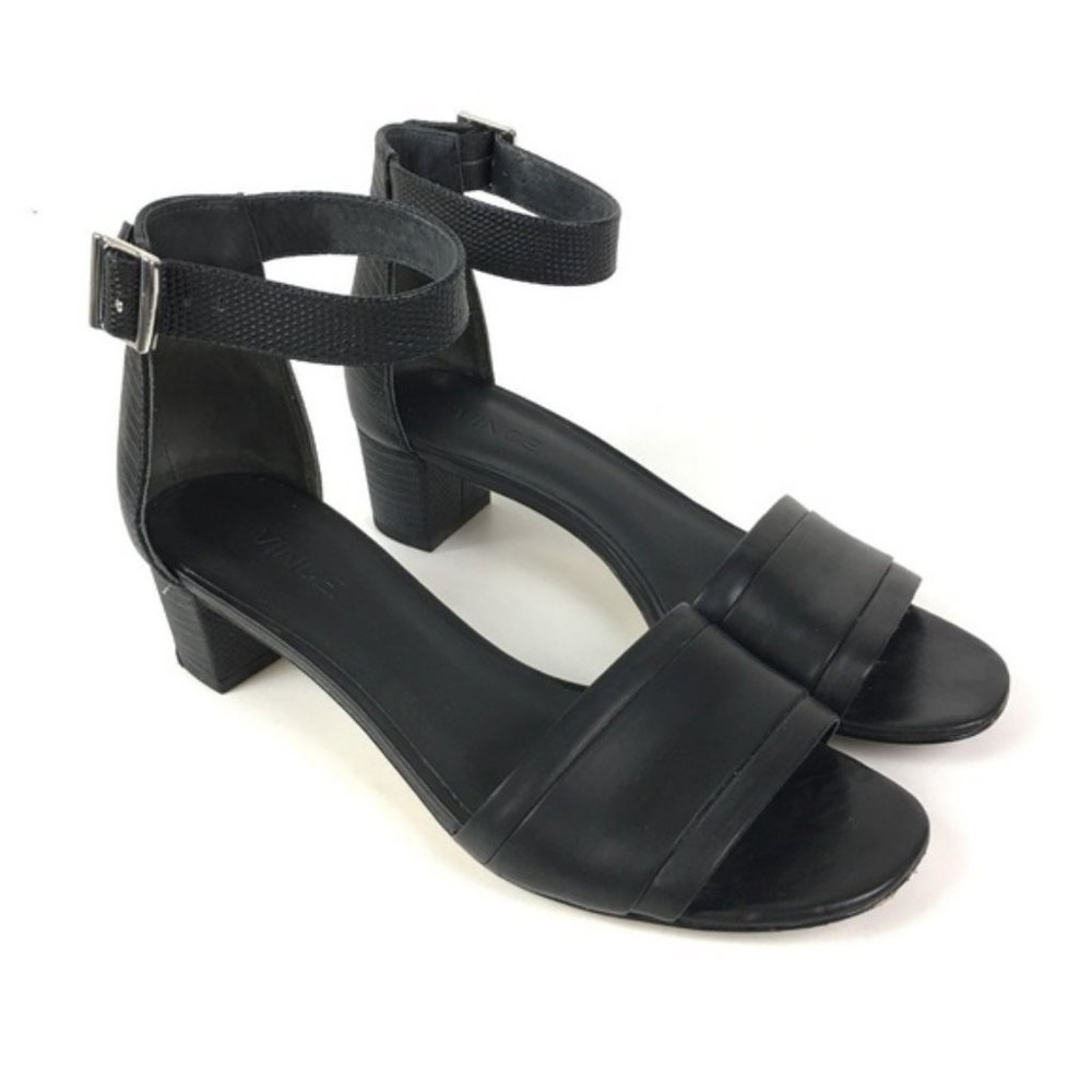 Vince Rain City Heeled Sandals w/ lizard embossing